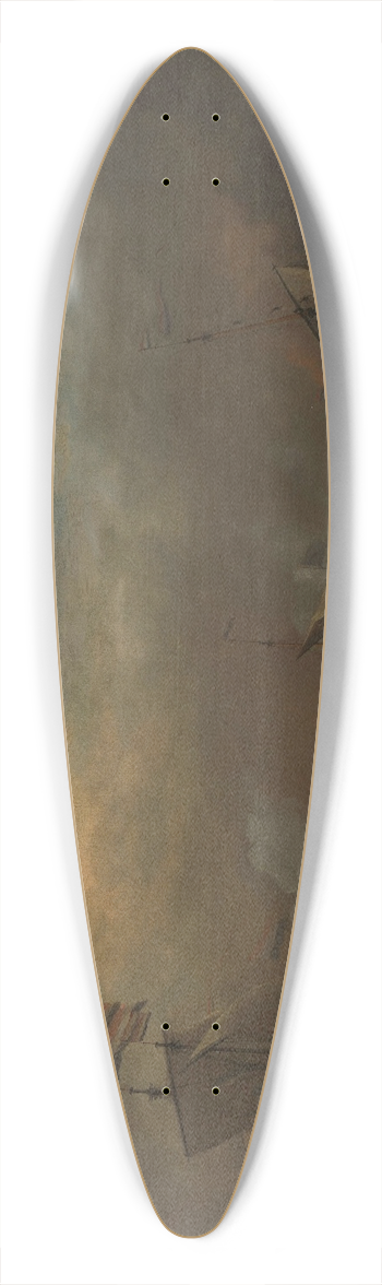 Willem van de Velde the Younger - Encounter during the Battle of Kijkduin 39.3 inch art pintail longboard deck