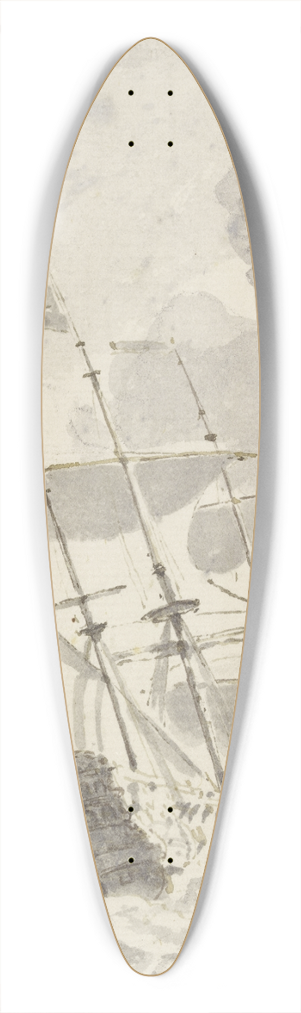 Willem van de Velde the Younger - Groes Schiff von links nach rechts segelnd 39.3 inch art pintail longboard deck