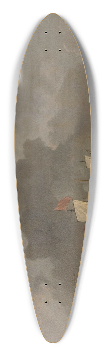 Willem van de Velde the Younger - Naval Battle 39.3 inch art pintail longboard deck