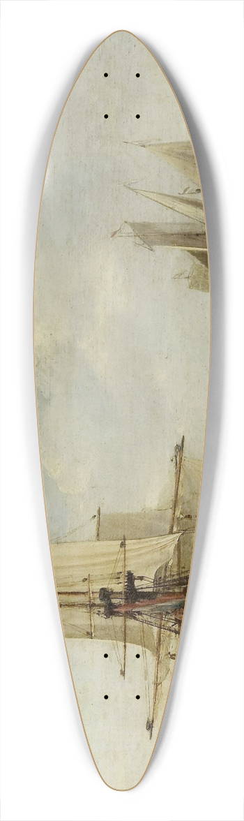 Willem van de Velde the Younger - Ships at Anchor 39.3 inch art pintail longboard deck