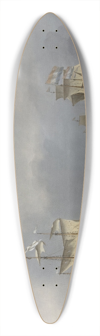 Willem van de Velde the Younger - The Surrender of the Royal Prince 39.3 inch art pintail longboard deck