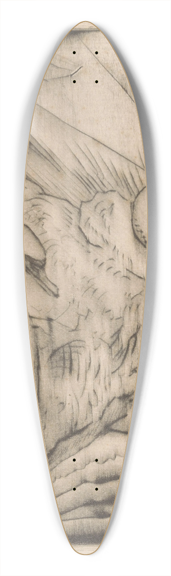 Willem van Konijnenburg - Twee zwanen 39.3 inch art pintail longboard deck