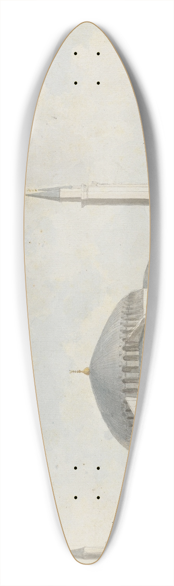 Willey Reveley - View of the domes and spires of Hagia Sophia, Istanbul 39.3 inch art pintail longboard deck