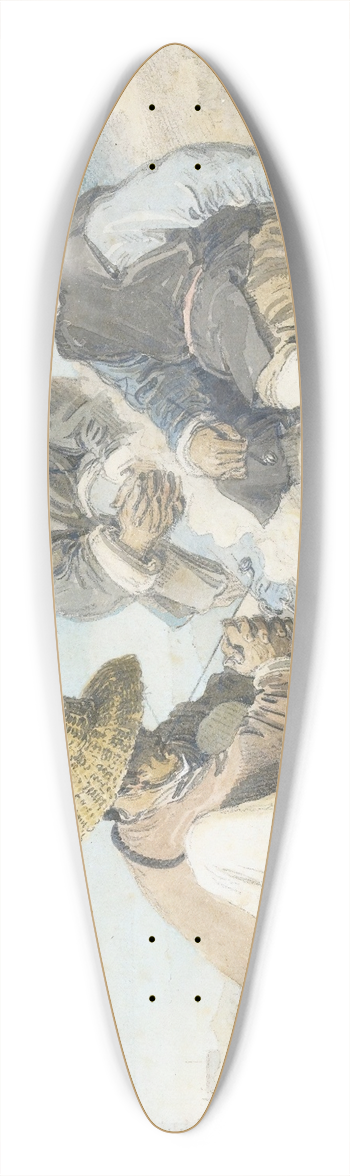 William Alexander - Three Chinese Figures Smoking,The Bridge Pagoda, ShanghaiBeyond 39.3 inch art pintail longboard deck