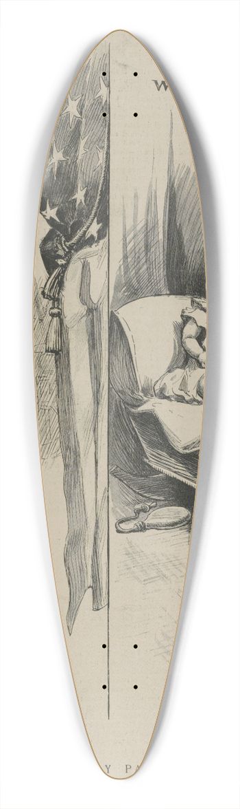 William Allen Rogers - The deadly parallel 39.3 inch art pintail longboard deck