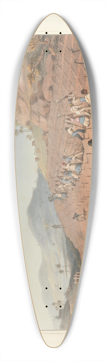 William A. V. Clark - Digging, or rather Hoeing the Cane-Holes 39.3 inch art pintail longboard deck