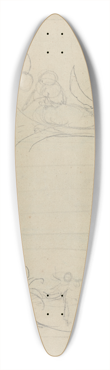 William Blake - An Armed Man Spurning a Woman (recto) 39.3 inch art pintail longboard deck