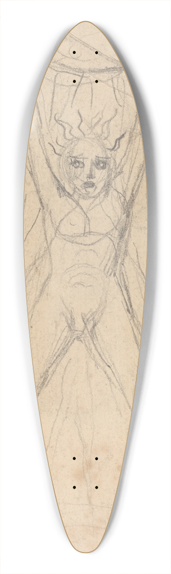 William Blake - Los Supporting the Sun (recto) 39.3 inch art pintail longboard deck