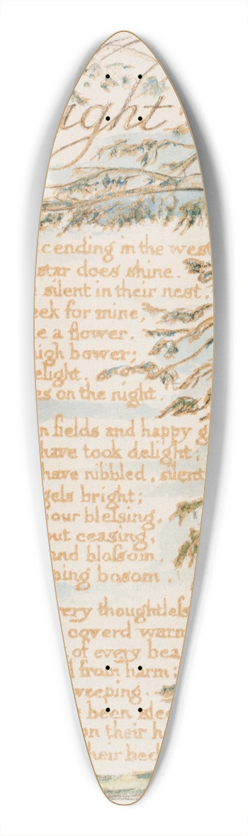 William Blake - Pl. 18  Night 39.3 inch art pintail longboard deck