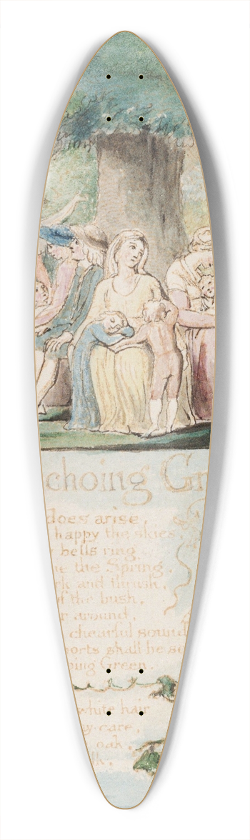 William Blake - Pl. 5  Ecchoing Green 39.3 inch art pintail longboard deck