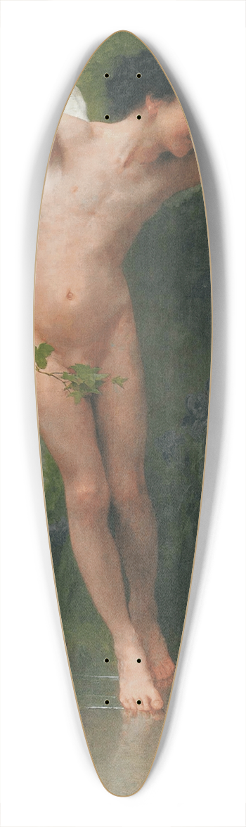 William Bouguereau - Cupid flying over water 39.3 inch art pintail longboard deck