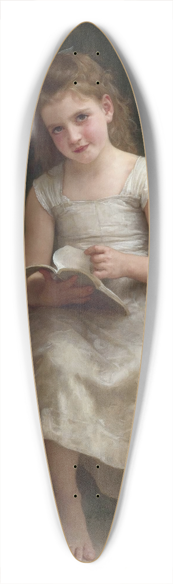 William Bouguereau - La Liseuse 39.3 inch art pintail longboard deck