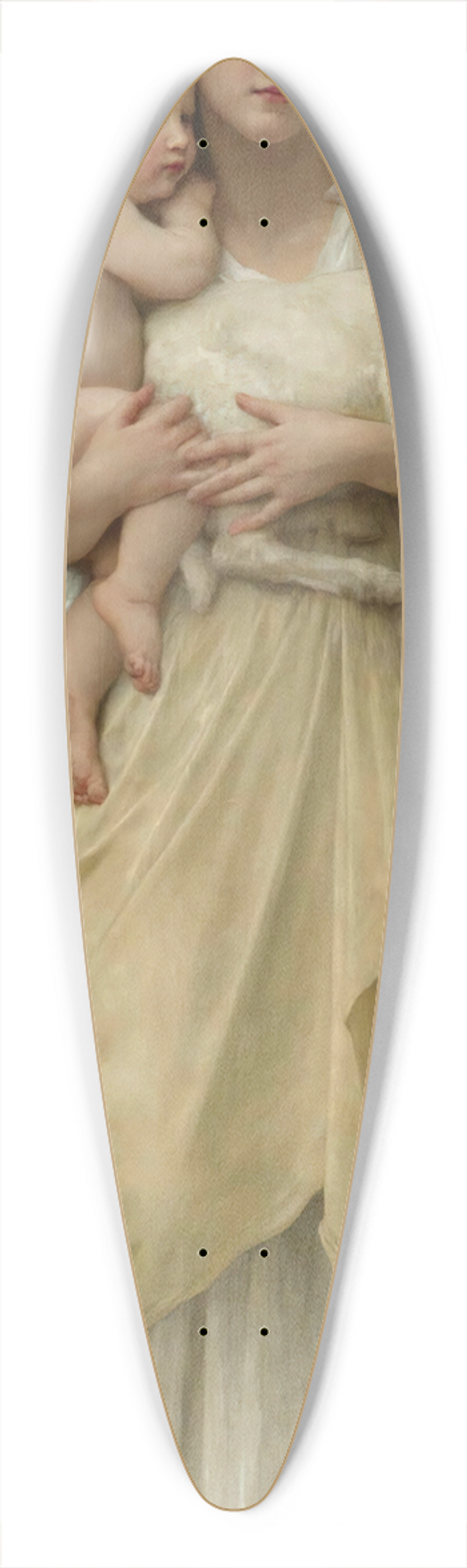 William Bouguereau - Les Agneaux 39.3 inch art pintail longboard deck