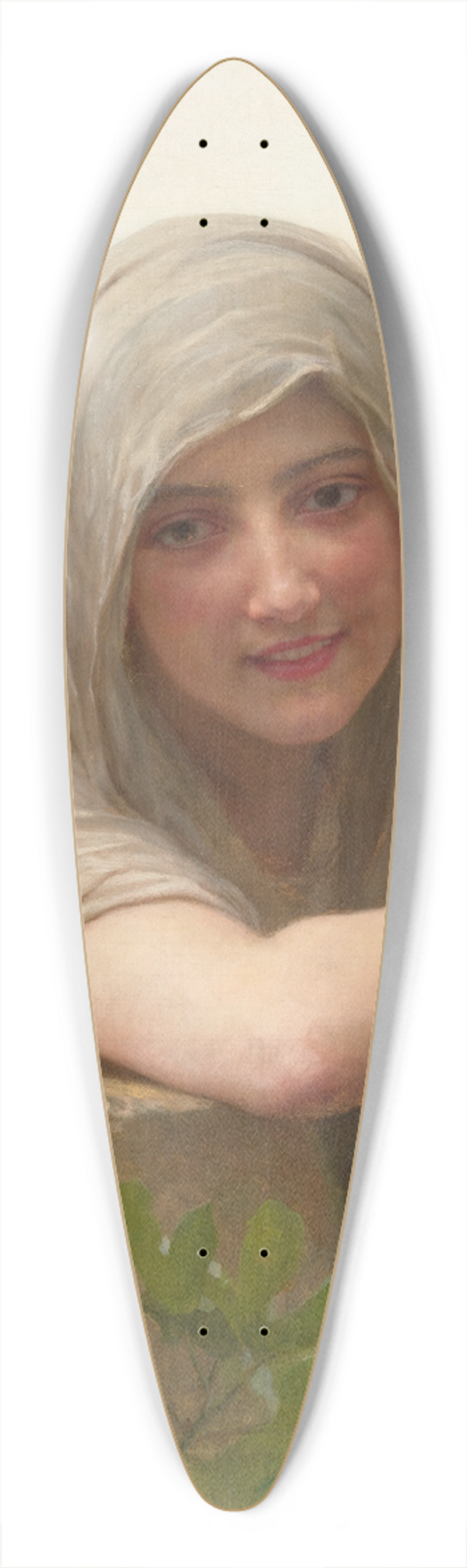 William Bouguereau - Souvenir 39.3 inch art pintail longboard deck