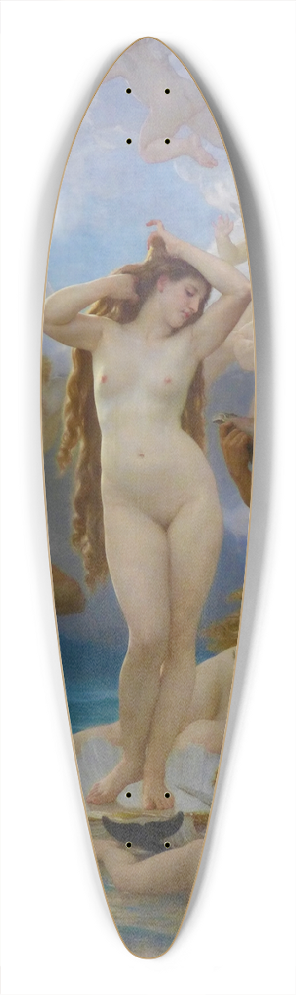 William Bouguereau - The Birth of Vnus 39.3 inch art pintail longboard deck