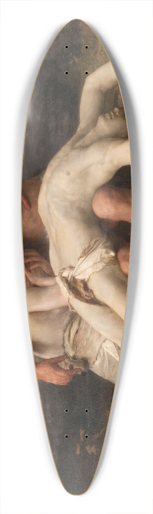 William Bouguereau - The First Mourning 39.3 inch art pintail longboard deck