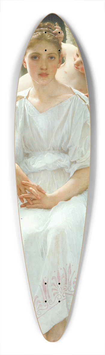 William Bouguereau - Whisperings of Love 39.3 inch art pintail longboard deck