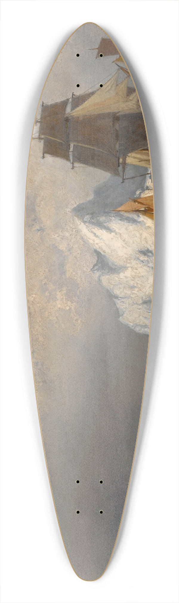 William Bradford - Whaler and Fishing Vessels near the Coast of Labrador 39.3 inch art pintail longboard deck