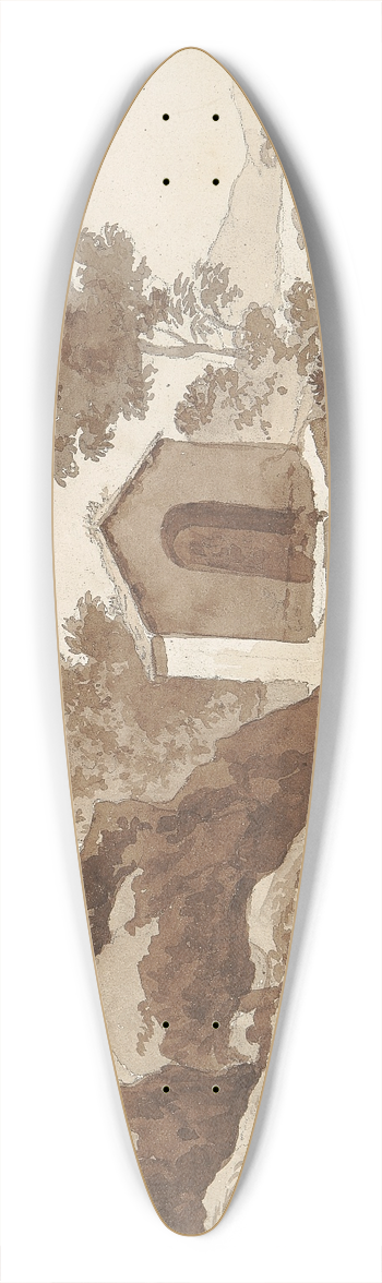 William Brockedon - Building in a Rural Setting 39.3 inch art pintail longboard deck