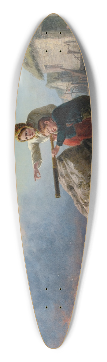 William Bromley - Watching For Boats 39.3 inch art pintail longboard deck