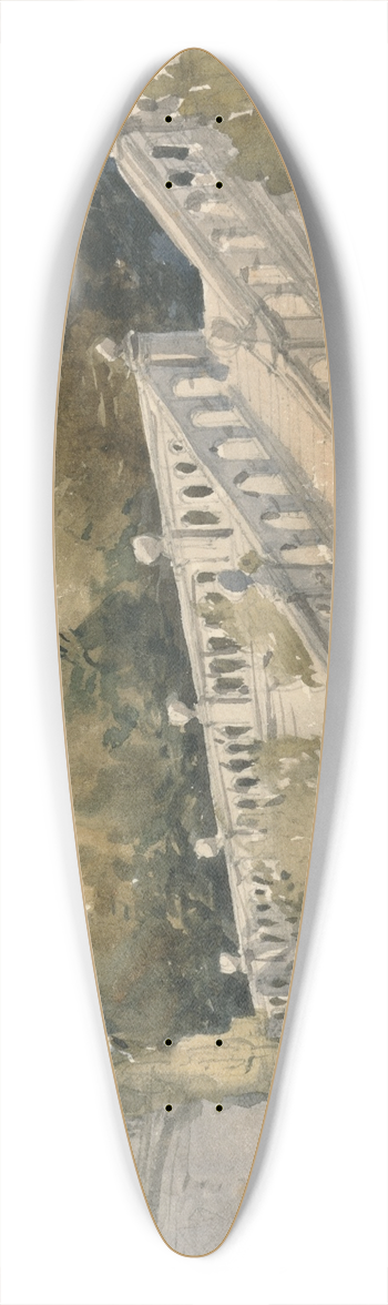 William Callow - Garden Stair, Haddon Hall 39.3 inch art pintail longboard deck