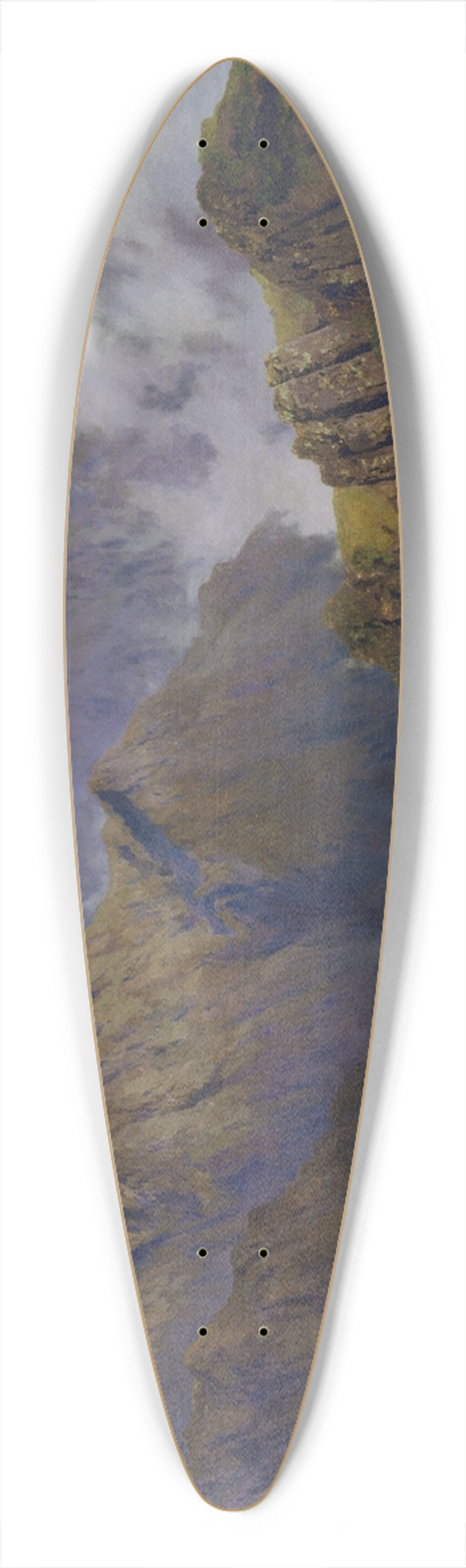 William Charles Piguenit - Kosciusko 39.3 inch art pintail longboard deck