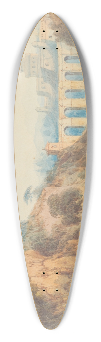 William Crouch - A bridge near Rome 39.3 inch art pintail longboard deck