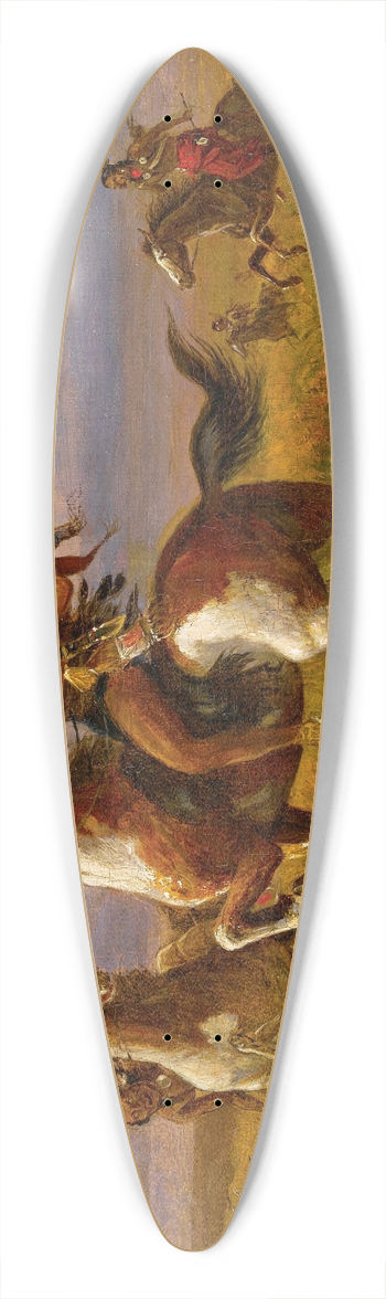 William de la Montagne Cary - Warring Tribes 39.3 inch art pintail longboard deck