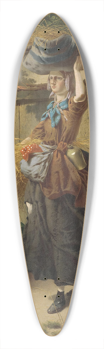 William Edward Millner - Returning Fromthe Fields 39.3 inch art pintail longboard deck