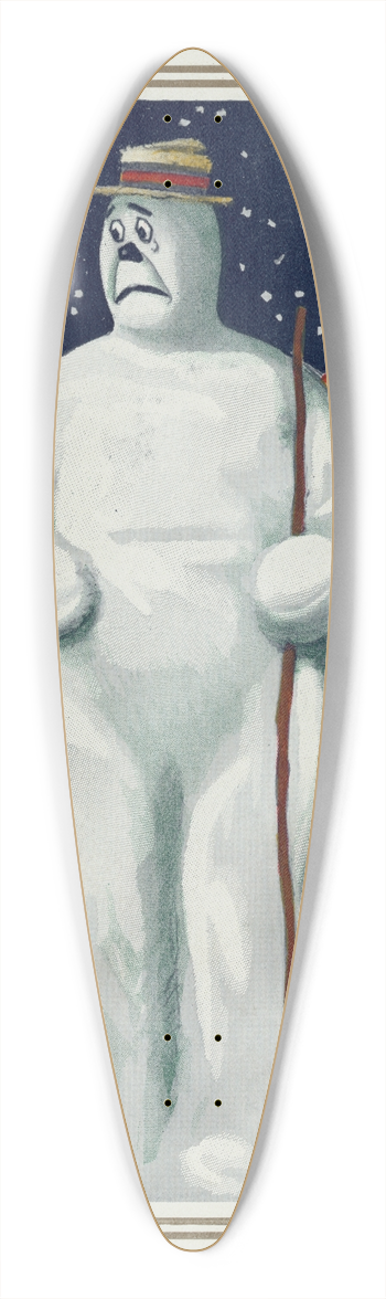 William Ely Hill - Christmas Puck 39.3 inch art pintail longboard deck