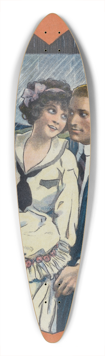 William Ely Hill - Making hay while the rain falls 39.3 inch art pintail longboard deck