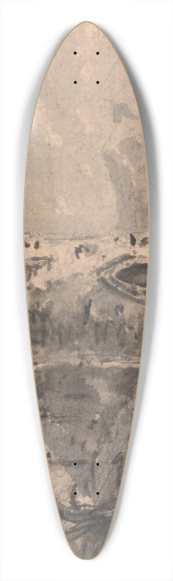 William Gilpin - Landscape with a Ruined Castle 39.3 inch art pintail longboard deck
