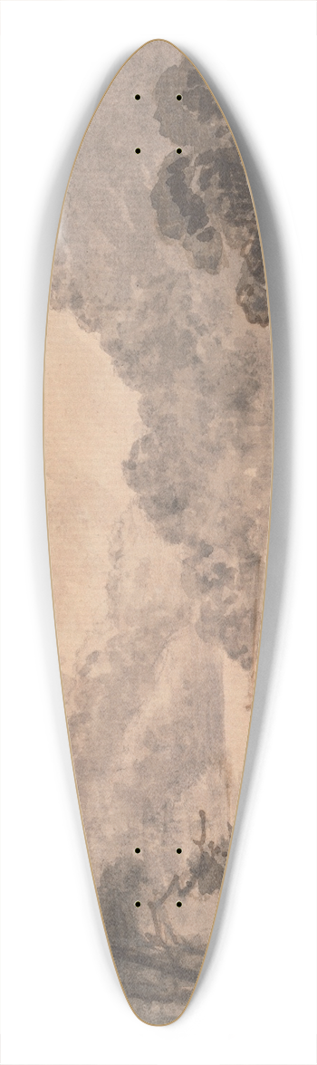 William Gilpin - Mountainous Landscape with River, Trees and Foliage in Foreground 39.3 inch art pintail longboard deck