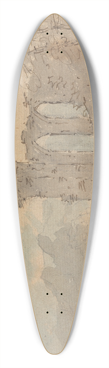 William Gilpin - View of Castle Ruin 39.3 inch art pintail longboard deck