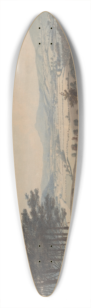 William Green - Landscape with Vale and Mountains 39.3 inch art pintail longboard deck