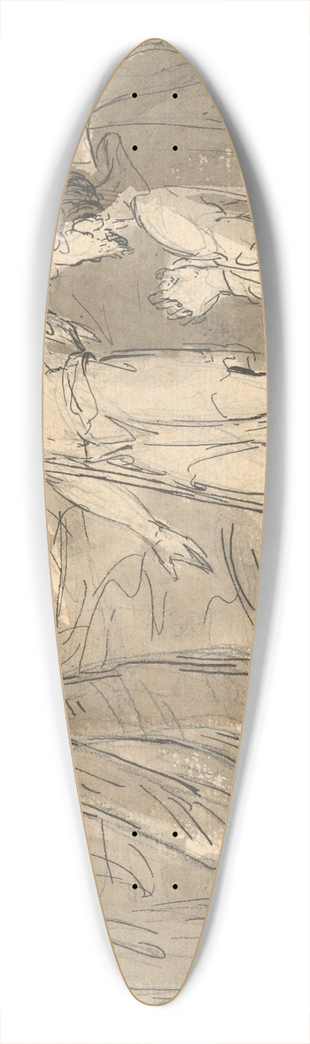 William Hamilton - John the Baptist and Two Men, with Christ 39.3 inch art pintail longboard deck