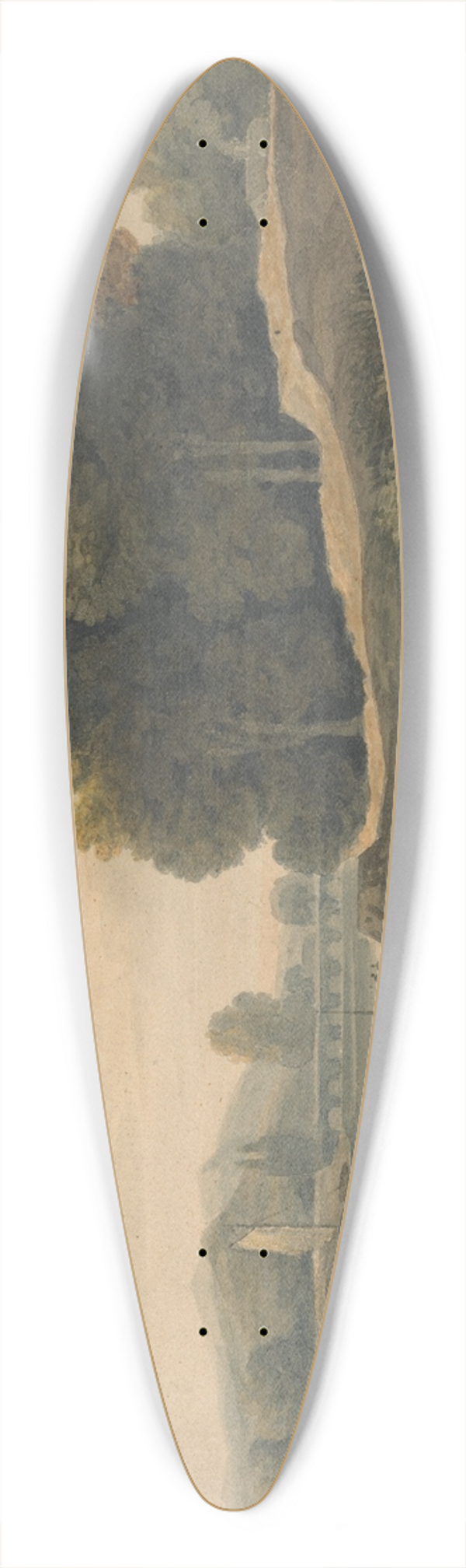 William Havell - River Scene with Boy and Sheep 39.3 inch art pintail longboard deck