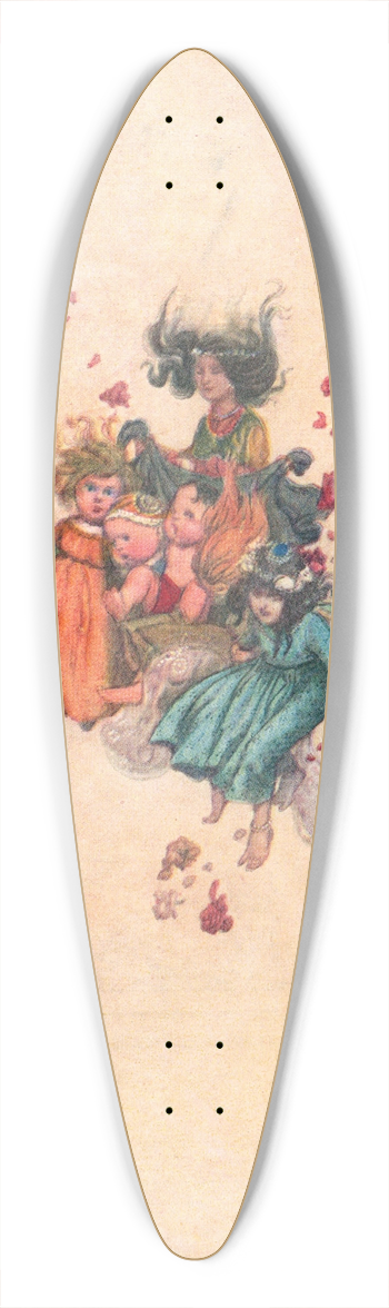 William Heath Robinson - Frontispiece 39.3 inch art pintail longboard deck