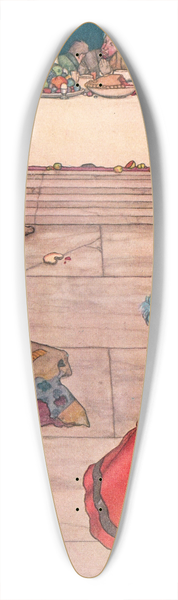 William Heath Robinson - Reginald completely lost his temper 39.3 inch art pintail longboard deck