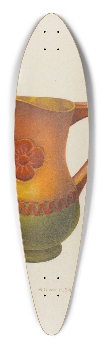 William H. Edwards - Carved Wooden Pitcher 39.3 inch art pintail longboard deck