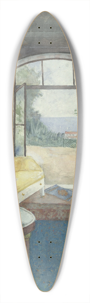 William Henry Bishop - An Interior at Nice,France 39.3 inch art pintail longboard deck