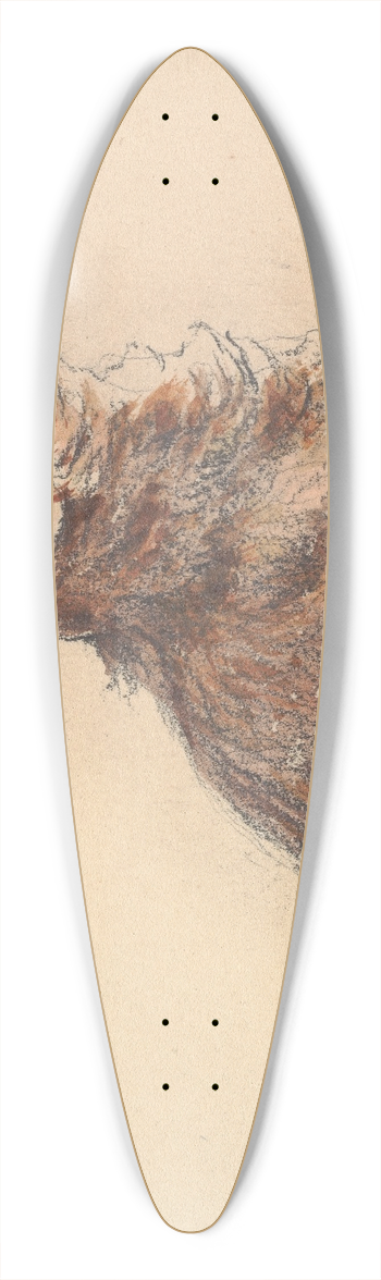William Henry Hunt - A Terrier Sitting, Looking Up to Right 39.3 inch art pintail longboard deck