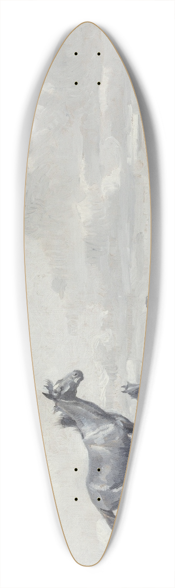 William Herbert Dunton - He Roamed the Open Range 39.3 inch art pintail longboard deck