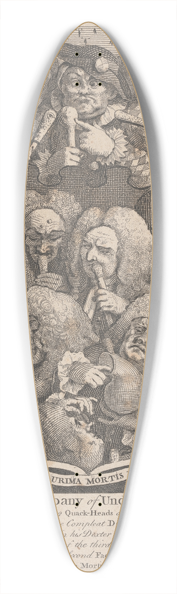 William Hogarth - A Consultation of Physicians 39.3 inch art pintail longboard deck