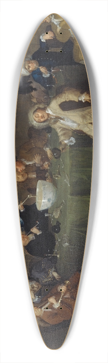 William Hogarth - A Midnight Modern Conversation 39.3 inch art pintail longboard deck