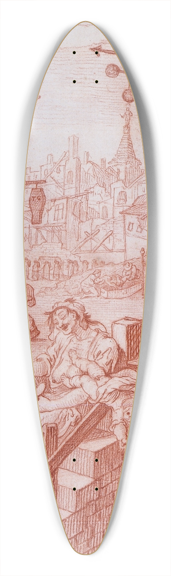 William Hogarth - Gin Street 39.3 inch art pintail longboard deck