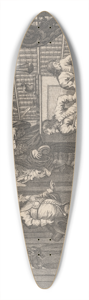 William Hogarth - Hudibras and the Lawyer (no.7) 39.3 inch art pintail longboard deck