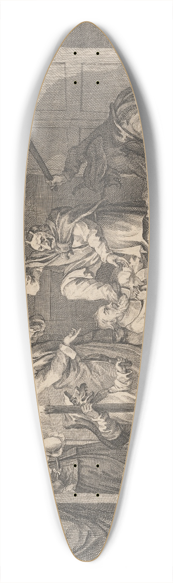 William Hogarth - Hudibras Catechizd (no.9) 39.3 inch art pintail longboard deck