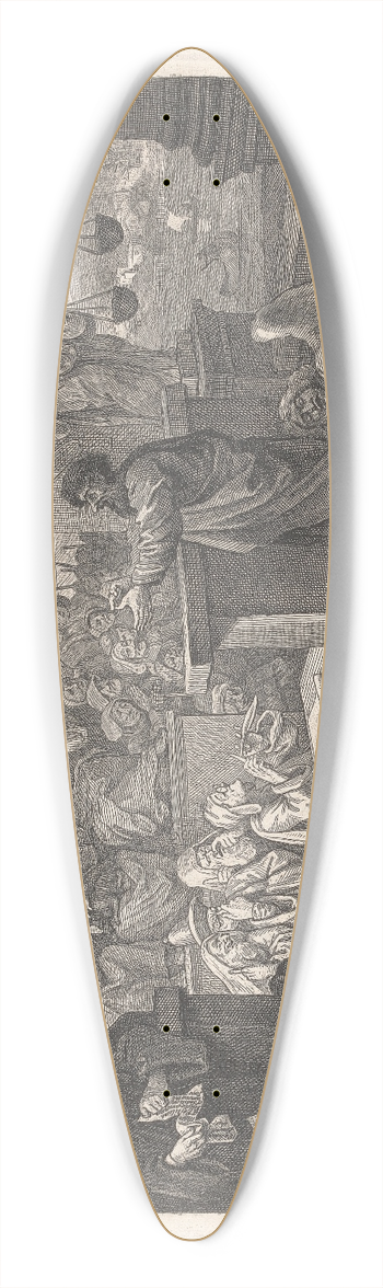 William Hogarth - Paul before Felix 39.3 inch art pintail longboard deck