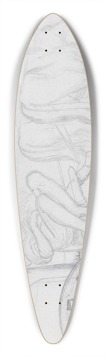 William Holman Hunt - Buffaloes working a pump 39.3 inch art pintail longboard deck